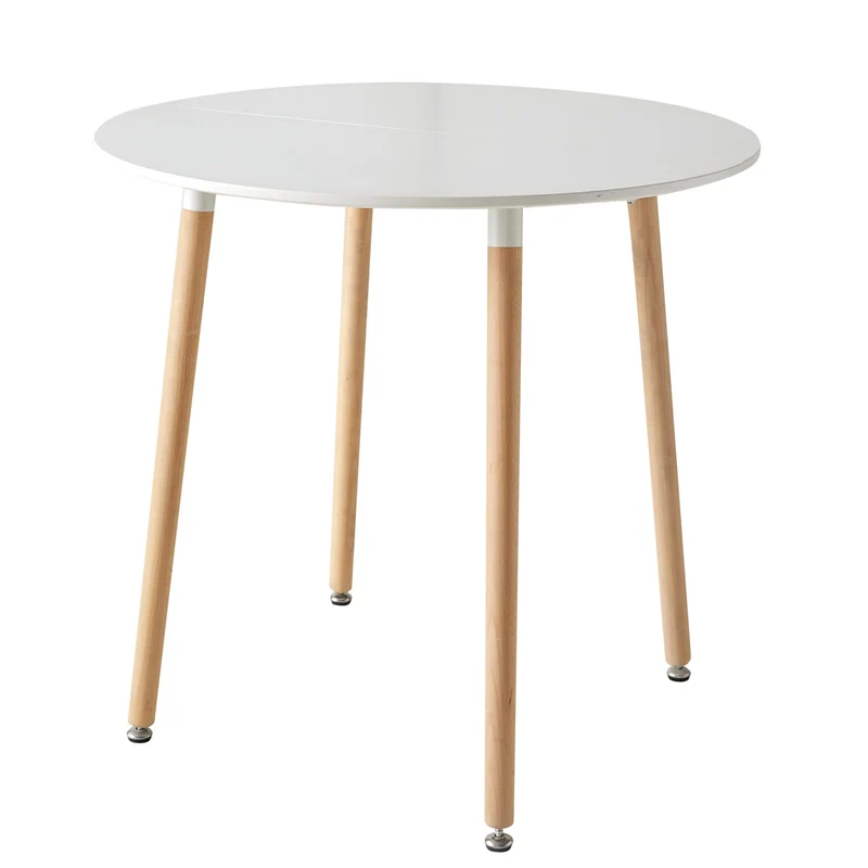 Table basse Gaëlle — finition blanche, bois, style nordique, ronde
