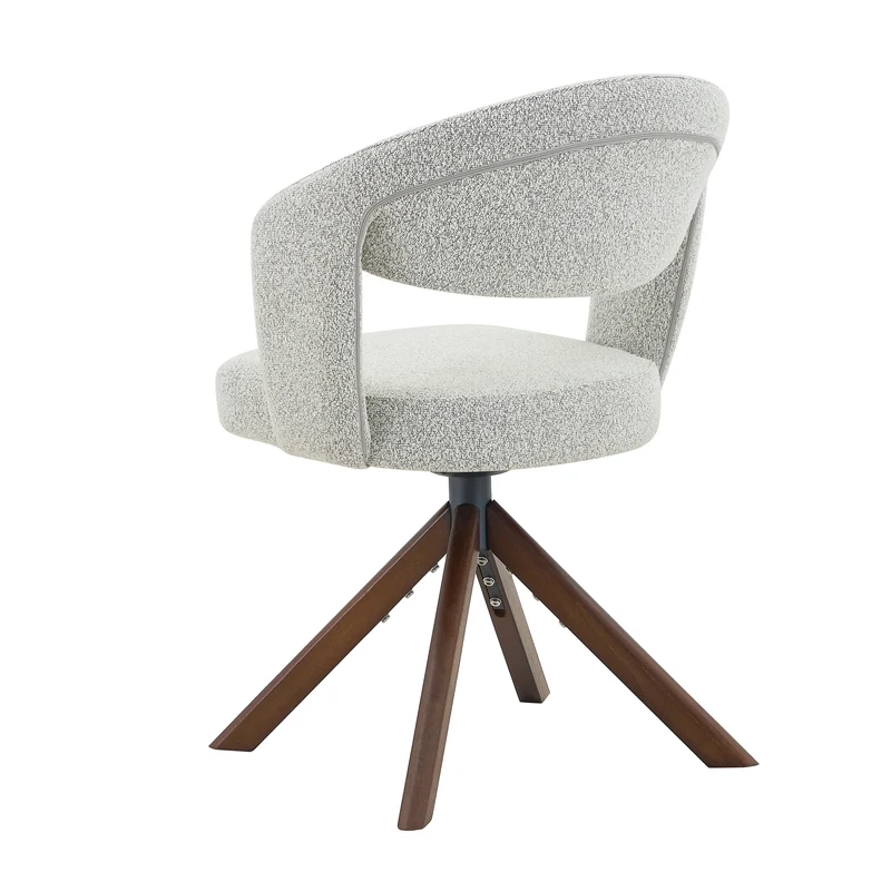 Lot de 2 chaises de salle à manger pivotantes 360° en tissu gris clair SCANDINAVIANMARBLEPL
