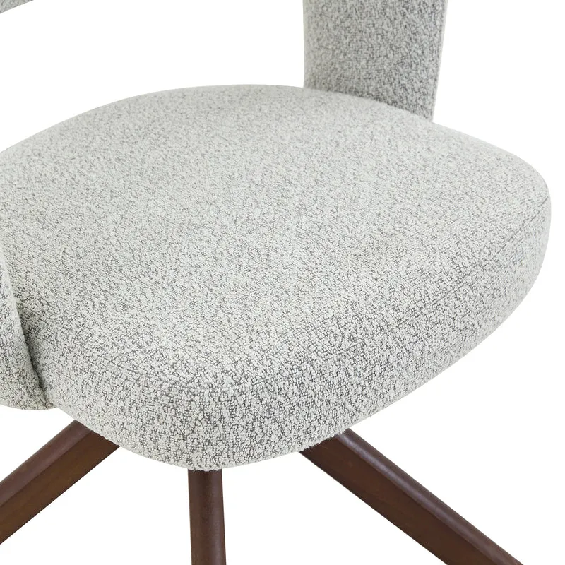 Lot de 2 chaises de salle à manger pivotantes 360° en tissu gris clair SCANDINAVIANMARBLEPL