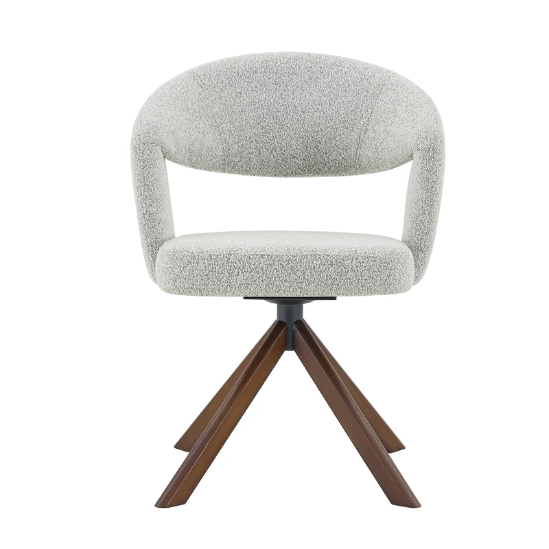 Lot de 2 chaises de salle à manger pivotantes 360° en tissu gris clair SCANDINAVIANMARBLEPL