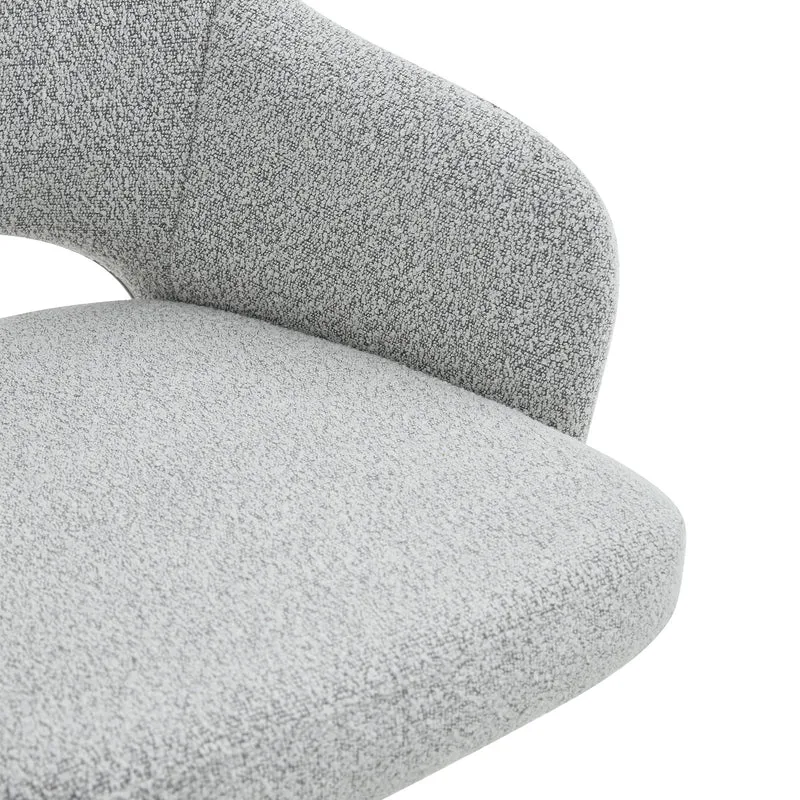 Lot de 2 chaises pivotantes gris clair en tissu, pieds bois SCANDINAVIANRESINSTY