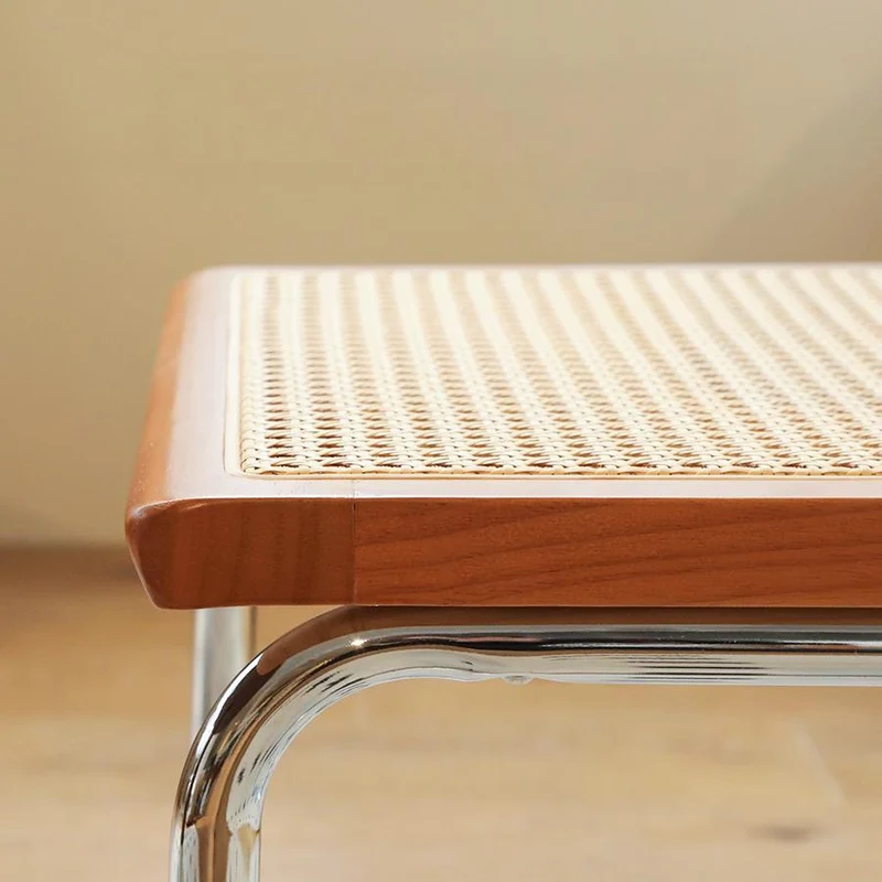 Lot de 4 chaises en rotin marron, style Breuer RUSTICSTONELINE