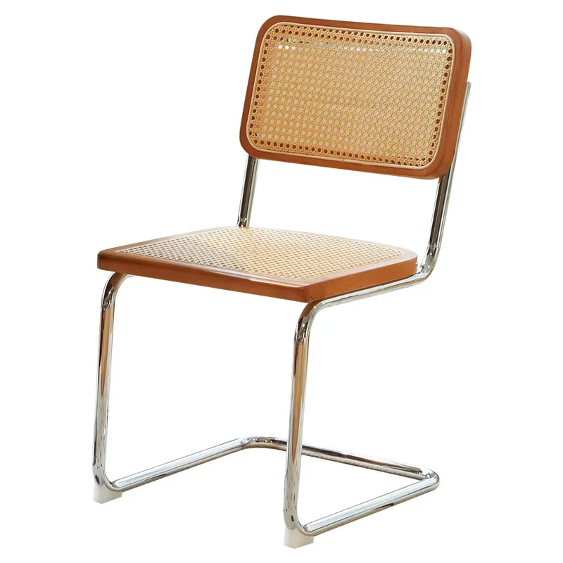 Lot de 4 chaises en rotin marron, style Breuer RUSTICSTONELINE
