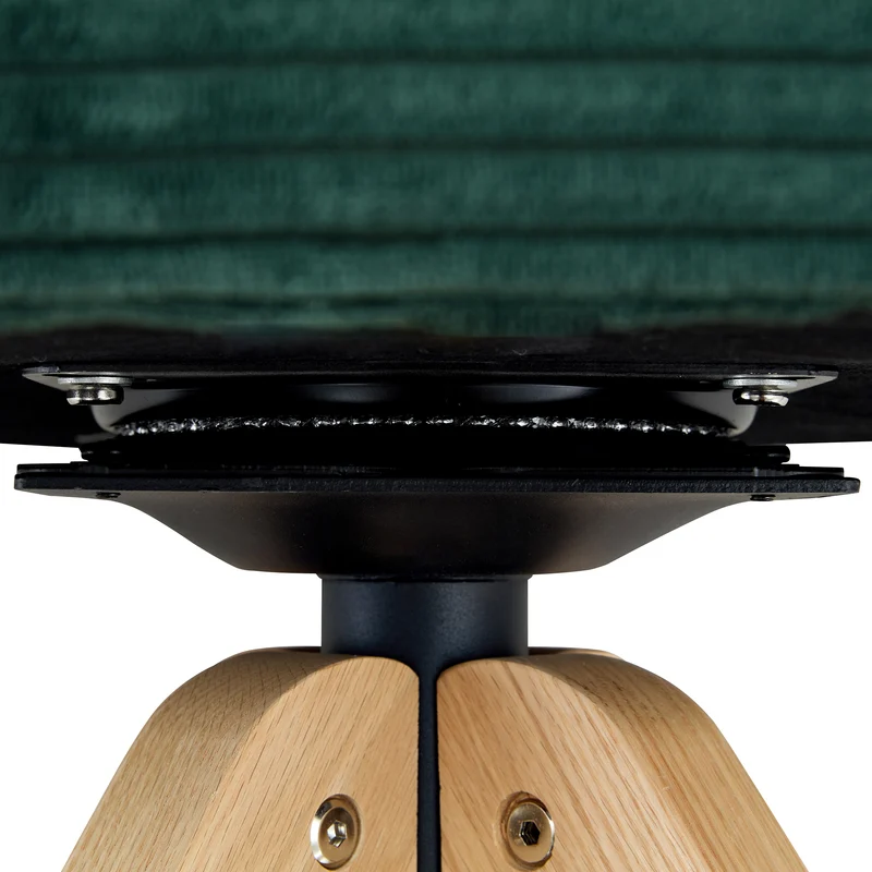 Lot de 2 chaises pivotantes en velours côtelé vert foncé rétro SCANDINAVIANSIDEBOAR