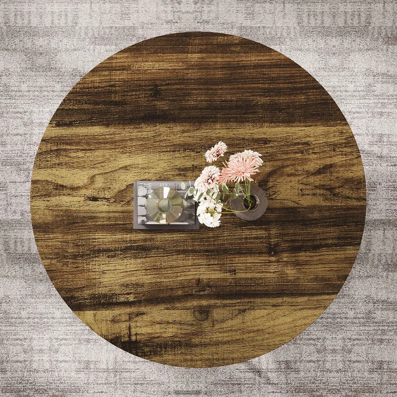 Table basse Marc — bois, style industriel, rangement intégré, 2 niveaux