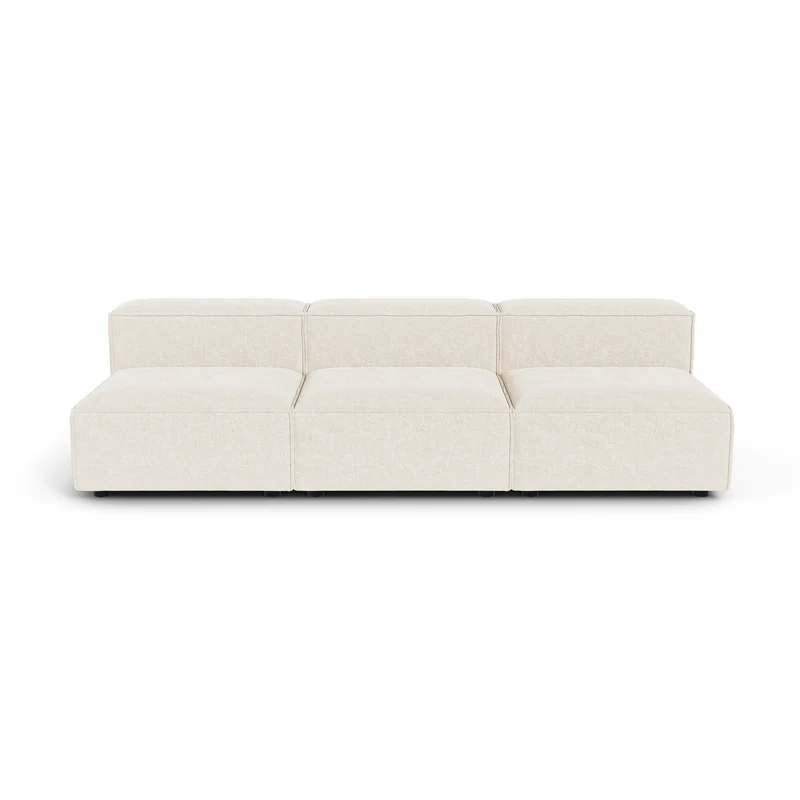 Canapé modulable 4-5 places CUBI velours chenillé crème