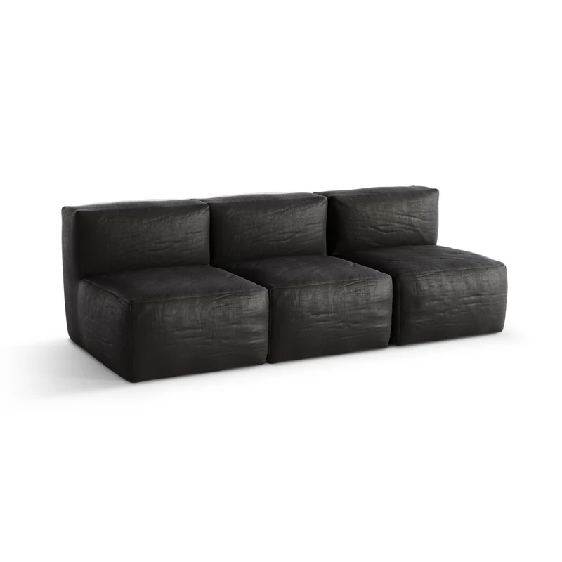 Canapé d'extérieur modulable 3 pièces BAIA tissu bouclette beige chiné