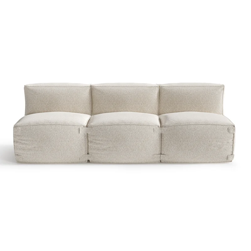 Canapé d'extérieur modulable 3 pièces BAIA tissu bouclette beige chiné