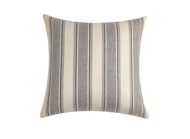 Coussin beige et gris à rayures 45x45 cm RIVIERA