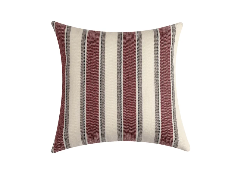 Coussin beige et rouge à rayures 45x45 cm RIVIERA
