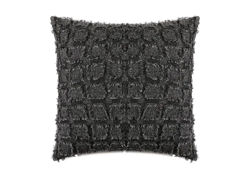 Coussin noir à formes carrées texturées 45x45 cm ELVIO