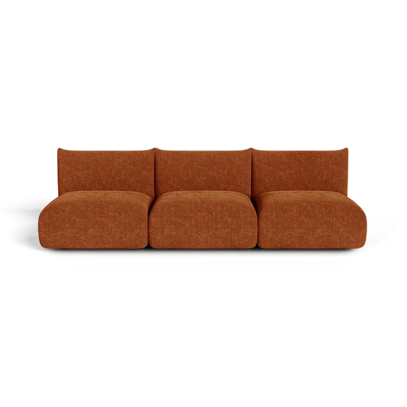 Canapé modulable 4-5 places NOOMA velours chenillé terracotta
