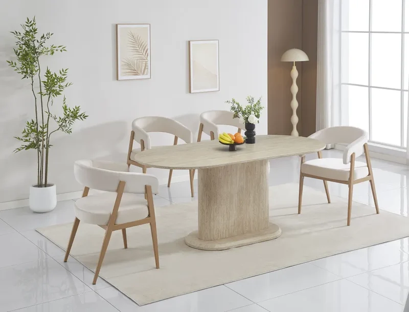 Table à manger – Effet travertin mat - Loka