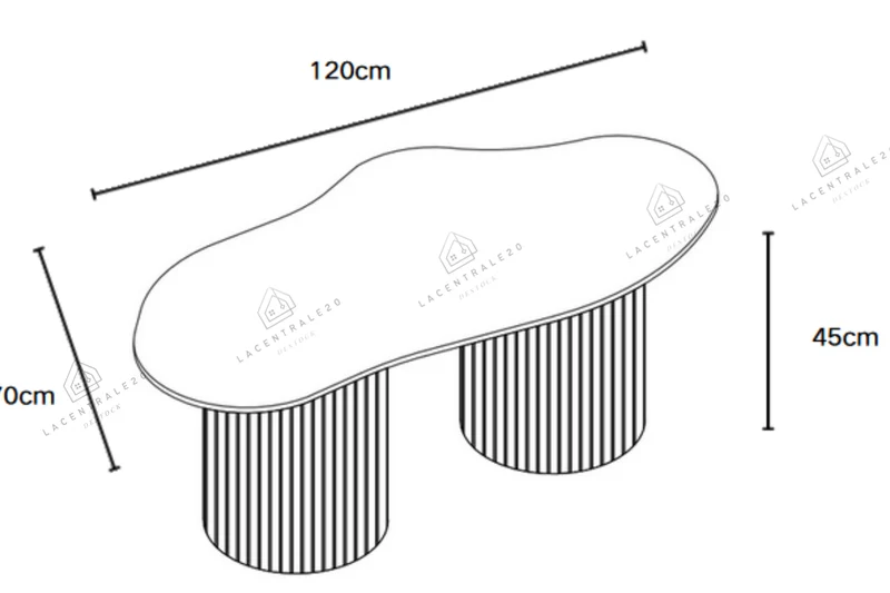 Table basse - Effet travertin et noyer - Niki