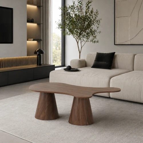 Table basse Organic Effet noyer