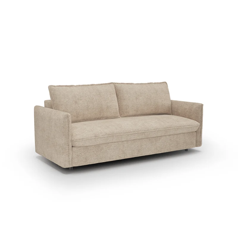 Canapé convertible express matelas Dunlopillo 140cm ELVI Tissu tramé texturé