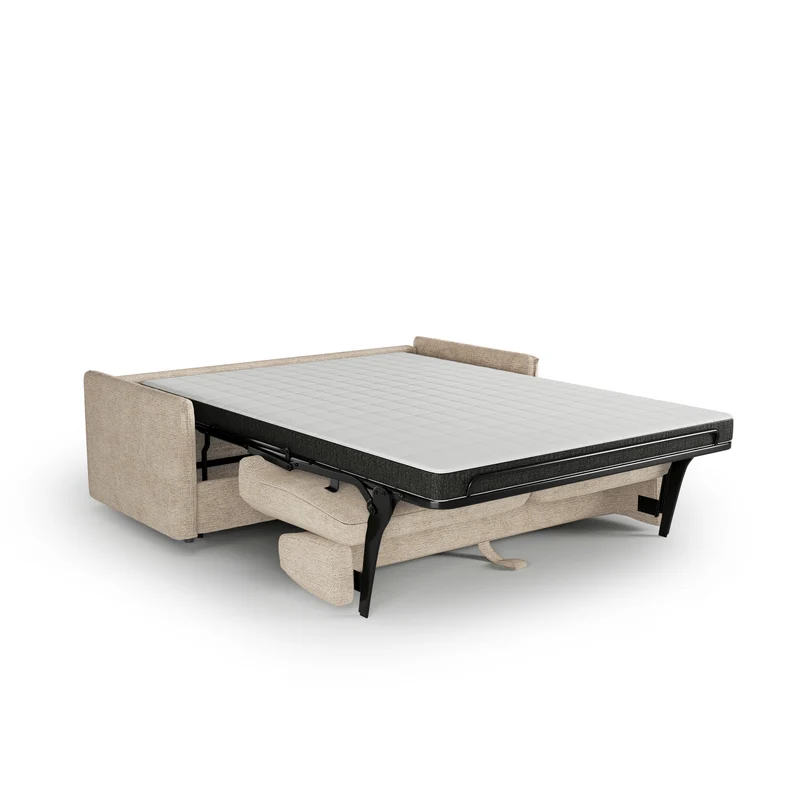 Canapé convertible express matelas Dunlopillo 140cm ELVI Tissu tramé texturé