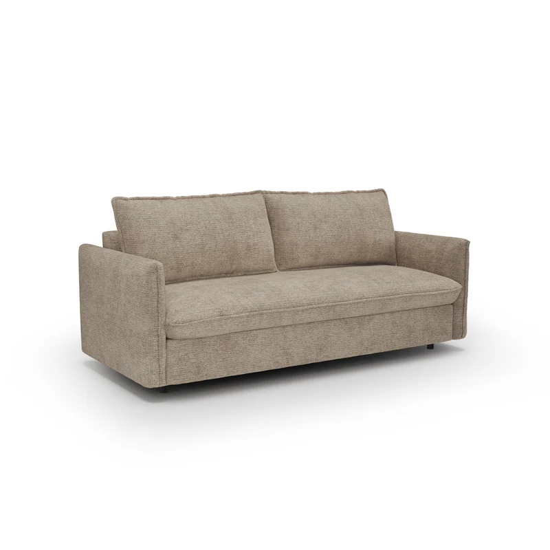 Canapé convertible express matelas Dunlopillo 140cm ELVI Tissu tramé texturé