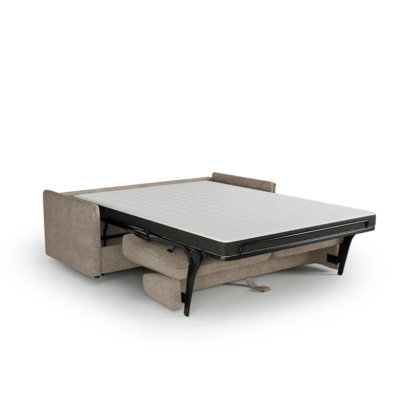 Canapé convertible express matelas Dunlopillo 140cm ELVI Tissu tramé texturé