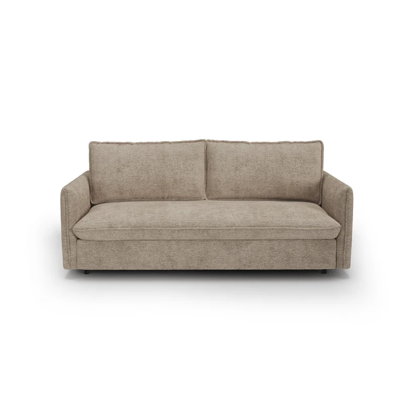 Canapé convertible express matelas Dunlopillo 140cm ELVI Tissu tramé texturé