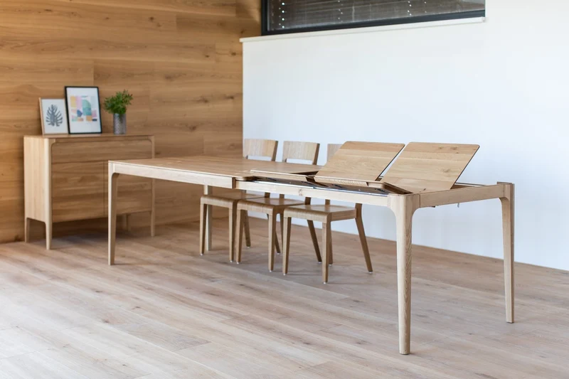 Table de salle à manger à rallonges en chêne massif CREATIV | VESKOR