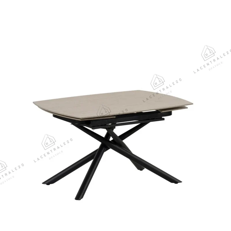 Table à manger - Extensible - Effet céramique marbre - Nysa