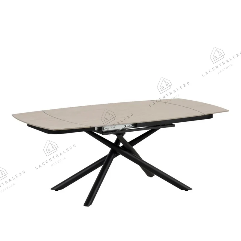 Table à manger - Extensible - Effet céramique marbre - Nysa