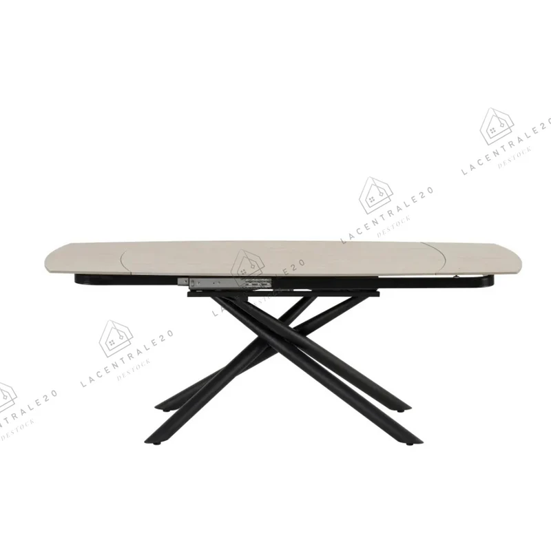Table à manger - Extensible - Effet céramique marbre - Nysa