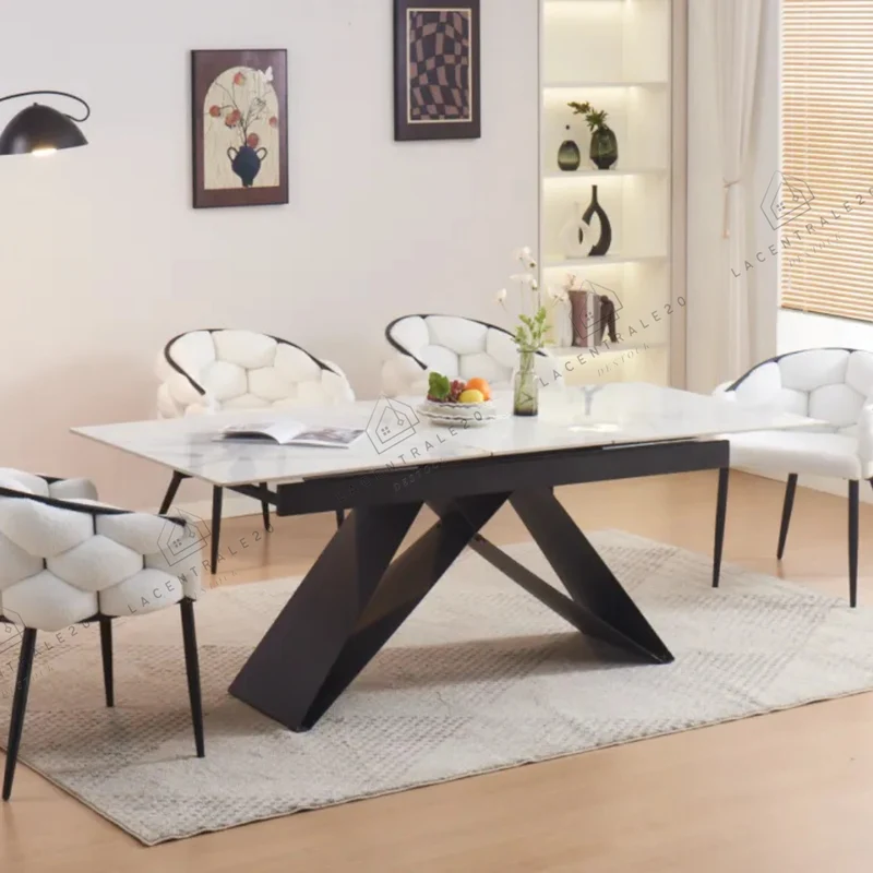 Table à manger - Extensible - Effet marbre -Garcia