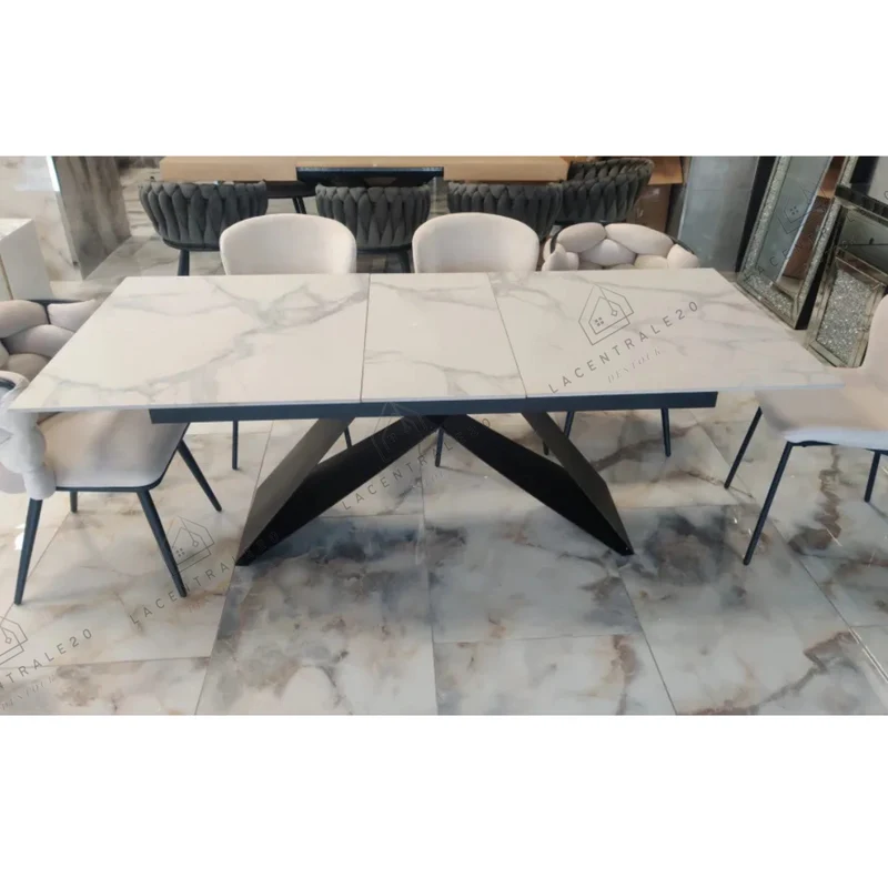 Table à manger - Extensible - Effet marbre -Garcia
