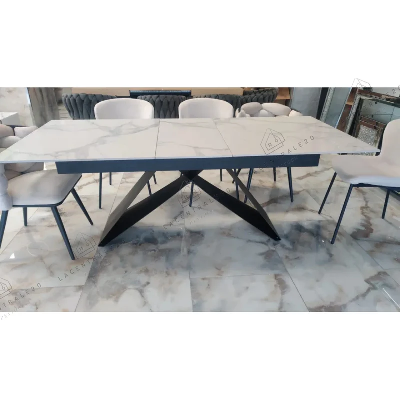 Table à manger - Extensible - Effet marbre -Garcia