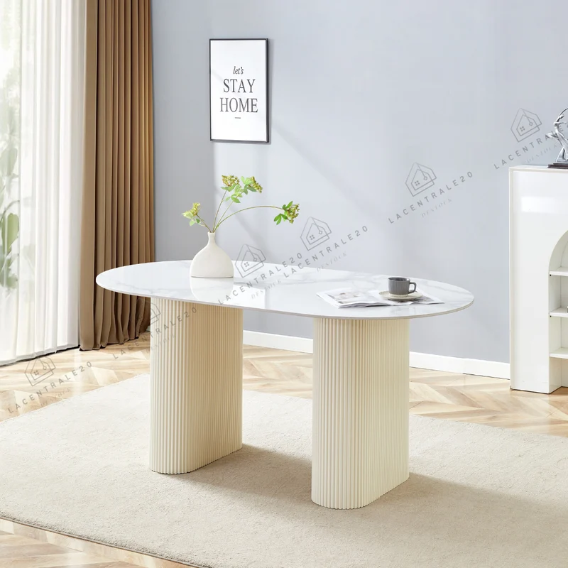 Table à Manger - Effet Travertin - Rox