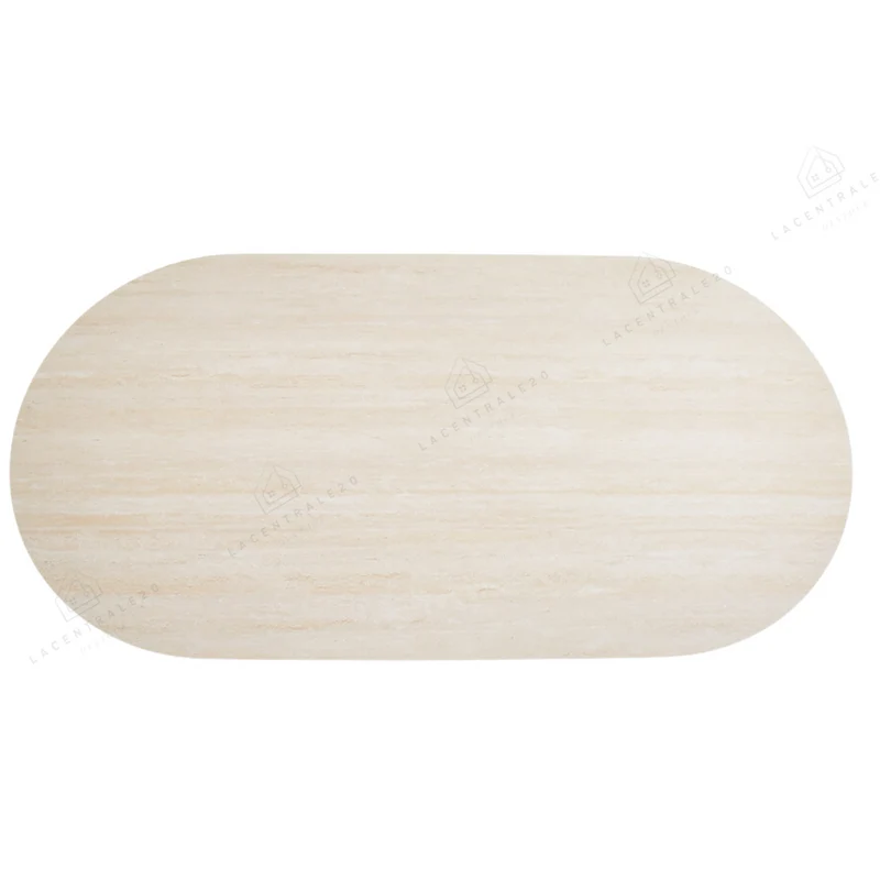Table à Manger - Oval - céramique effet travertin mat - Selena
