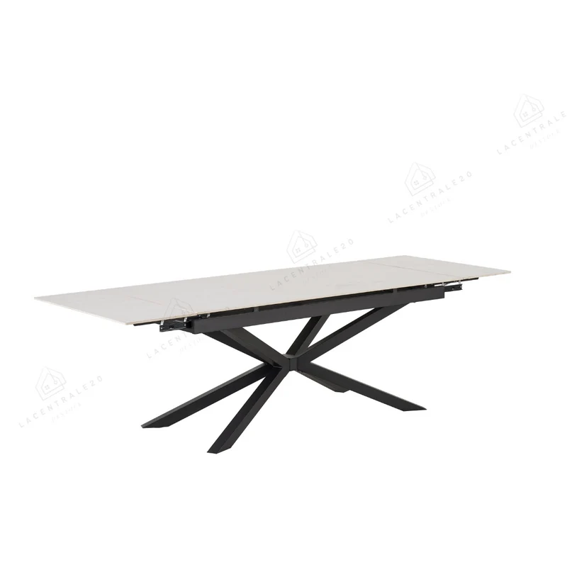 Table à Manger - Extensible - Effet Travertin