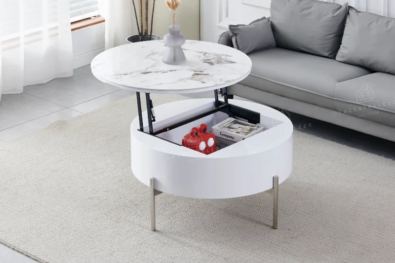Table basse - Effet marbre - Relevable - Lou