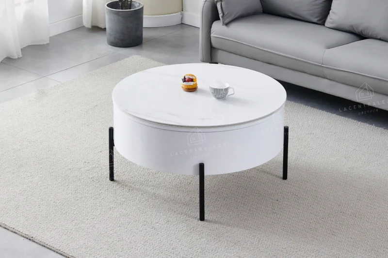 Table basse - Effet marbre - Relevable - Lou