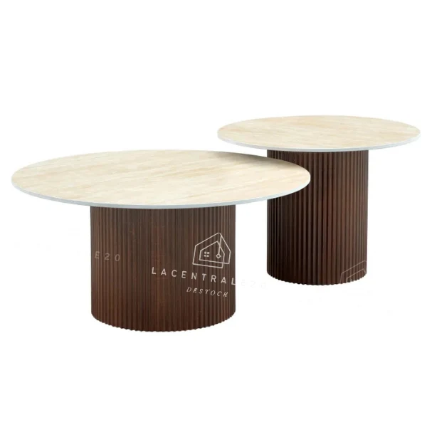 Table basse - Effet marbre - Gigogne - Mina