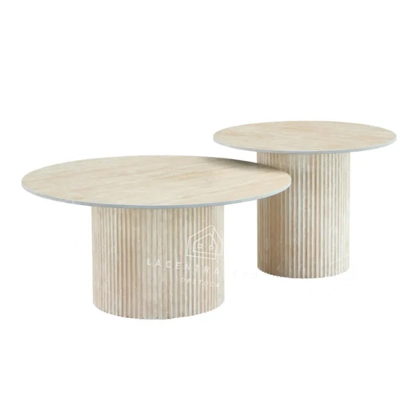 Table basse - Effet marbre - Gigogne - Mina