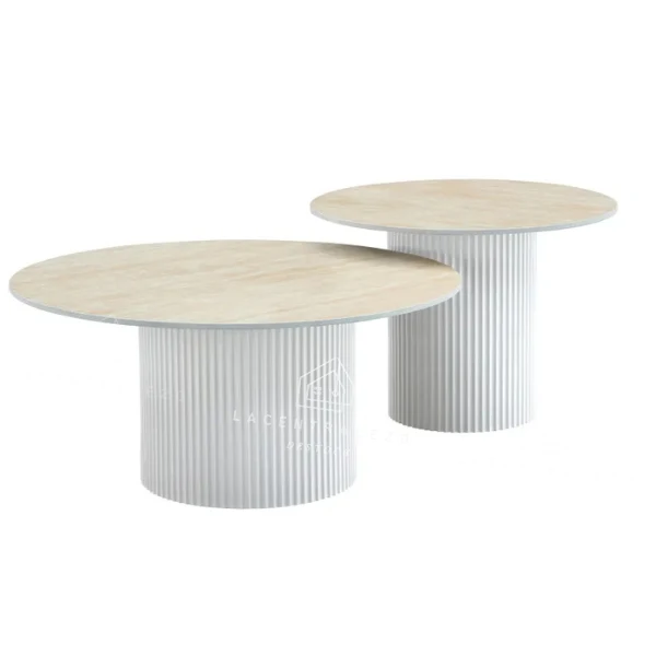 Table basse - Effet marbre - Gigogne - Mina