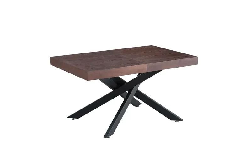 Table à manger - Extensible - Effet Noyer - Rectangle - Balni