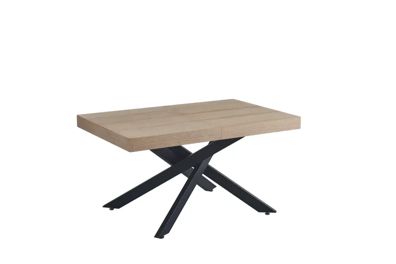 Table à manger - Extensible - Effet Noyer - Rectangle - Balni