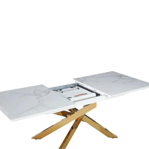 Table à manger - Extensible - Effet marbre - Agathe