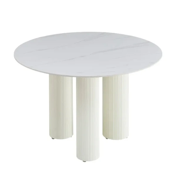 Table à manger - Effet marbre ou céramique - Ronde - Anaïs