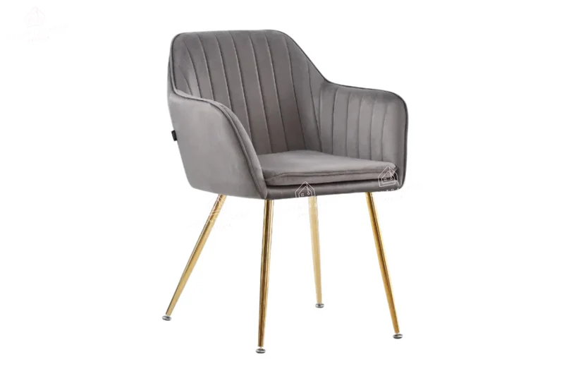 Chaise salle à manger – velours & pied métal (noir / chrome / gold) – Lot de 2, 4 ou 6 – Canva