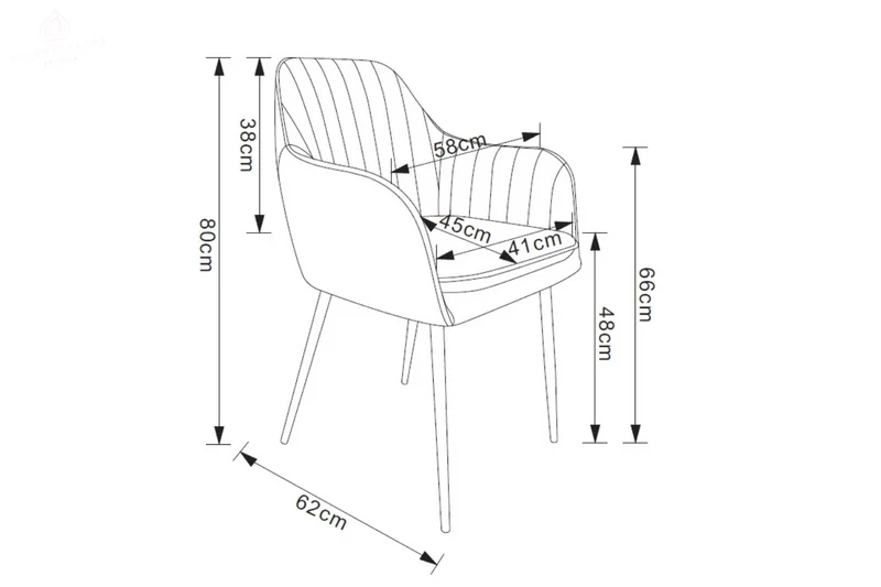 Chaise salle à manger – velours & pied métal (noir / chrome / gold) – Lot de 2, 4 ou 6 – Canva