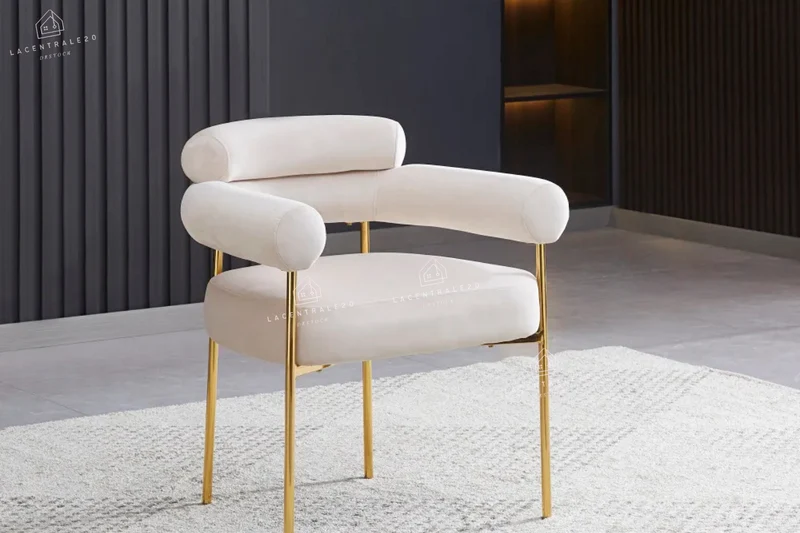 Chaise salle à manger – velours / sergé / laine bouclée – pieds (noir / chrome / gold) – Lot de 2 / 4 / 6 – Bulle