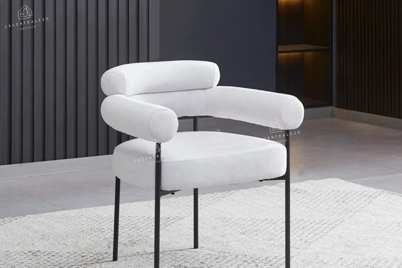 Chaise salle à manger – velours / sergé / laine bouclée – pieds (noir / chrome / gold) – Lot de 2 / 4 / 6 – Bulle