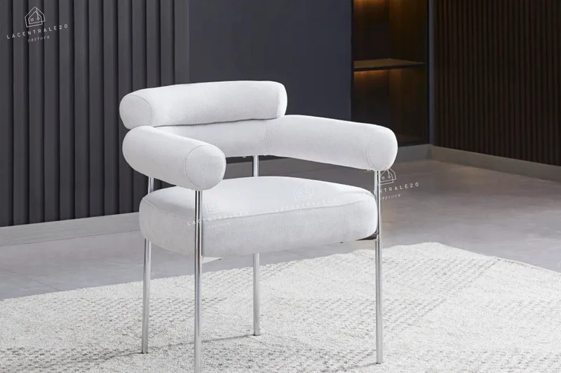 Chaise salle à manger – velours / sergé / laine bouclée – pieds (noir / chrome / gold) – Lot de 2 / 4 / 6 – Bulle