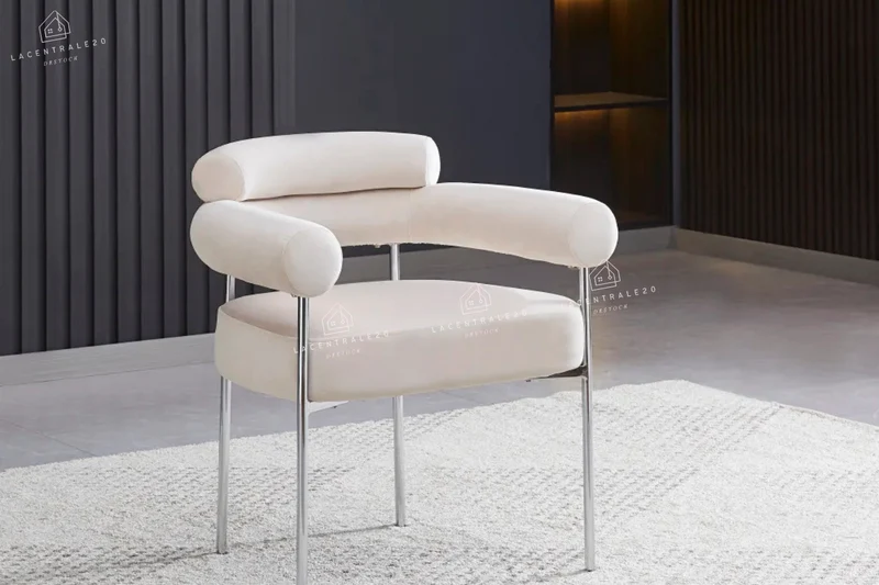 Chaise salle à manger – velours / sergé / laine bouclée – pieds (noir / chrome / gold) – Lot de 2 / 4 / 6 – Bulle