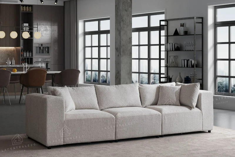 Canapé d'angle Modulable – Tissu chenille ou velours - Zara